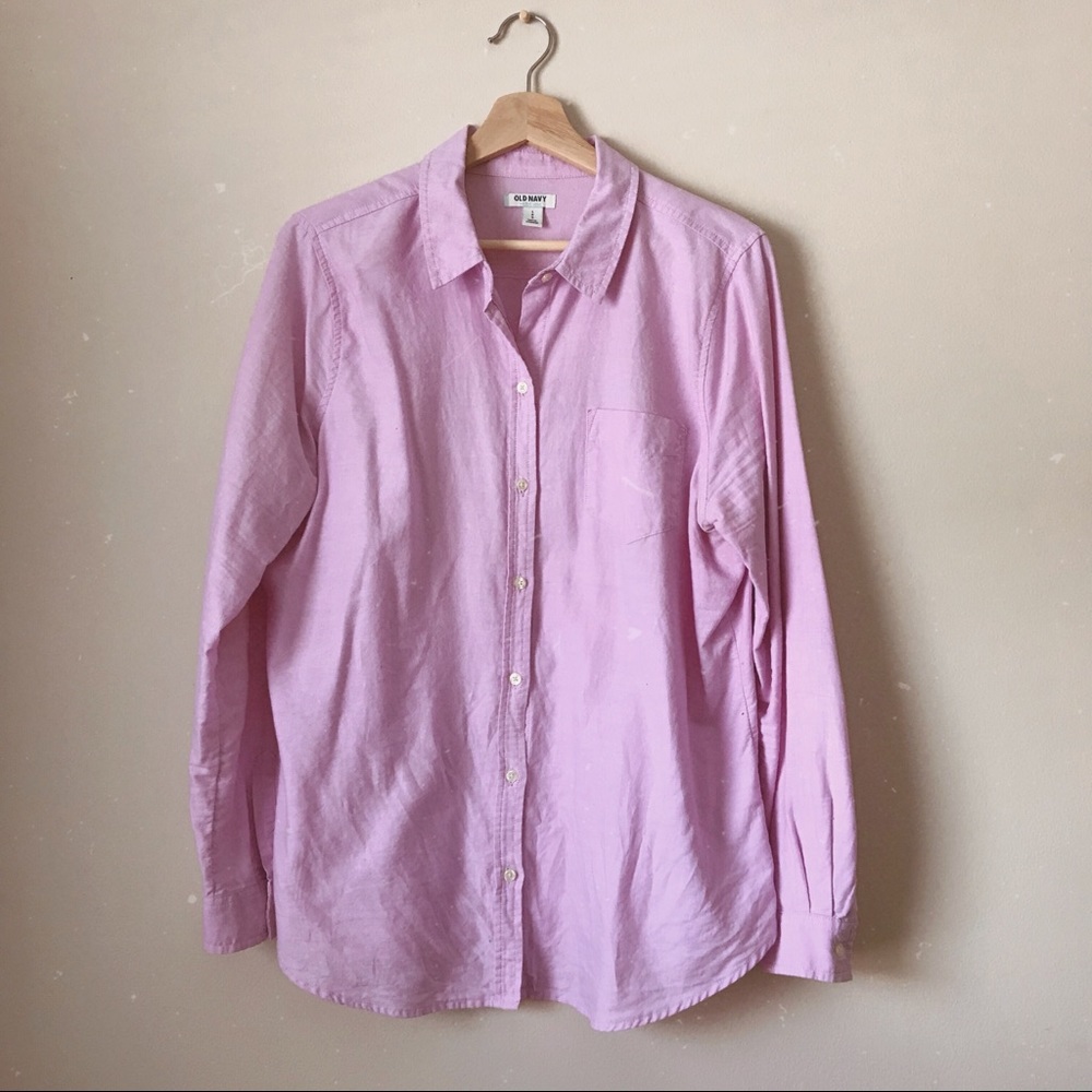 Gap l pastel lavender button down large - Picture 2 of 4